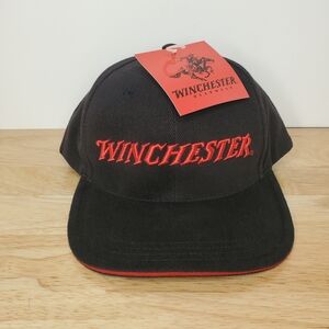Vintage Winchester Hat Cap Strapback Black Spellout Embroidered Deadstock NWT